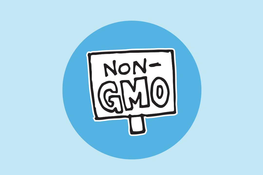 ‘유전자 변형 반대(no GMO)’라고 쓰인 표지판